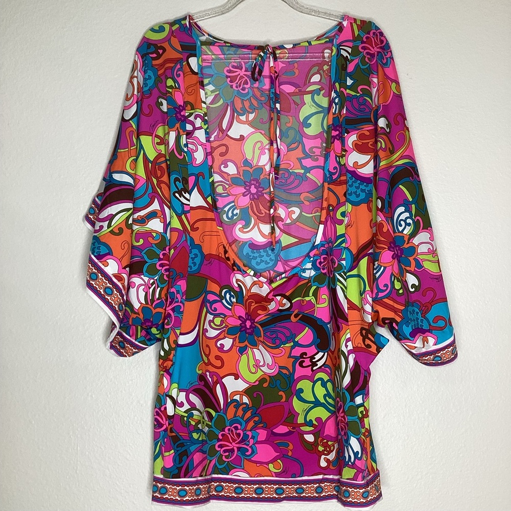 Trina Turk Fiji Flowers Beach Dress Coverup Sm - Picture 2 of 5